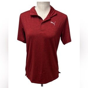 Boys PUMA Heathered Red Polo Shirt Size XL (18/20)